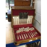 Canteen of silver plated cutlery together with vintage boxes / cases