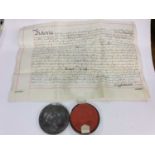 Late Victorian indenture with wax seal