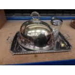 Victorian plated meat cover and other plated items