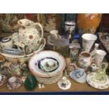 Group of assorted ceramics and glassware to include Poole Pottery, Royal Copenhagen and overlaid gla
