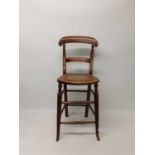 Old bar back chair with cane seat