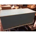 Large painted pine blanket chest