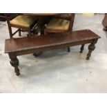 Victorian carved oak window seat