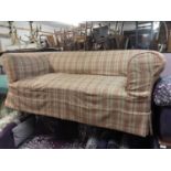 Victorian drop end settee with loose cover