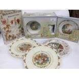 Wedgwood Peter Rabbit boxed christening sets, three Royal Doulton Bunnykins plates, Royal Doulton Br