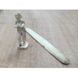 19th century French Dieppe ivory napoleon figure, ivory stay.