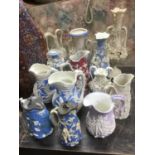Good collection of 19th century Parian vases and jugs