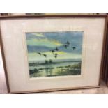 Peter Scott signed print an three similar Vernon Ward prints