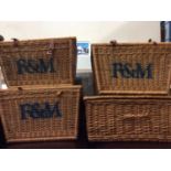 Three Fortnum & Mason wicker hampers and one other