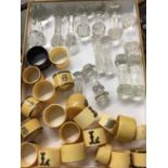 Collection of assorted Victorian and later napkin rings, some with silver mounts, ivory and bone, to