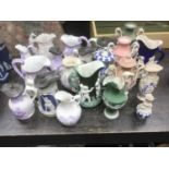 Good collection of 19th century parianware jugs and vases