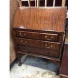 Georgian style mahogany bureau with three drawers below