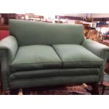 Antique two seater sofa with green upholstery