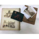 Album of antique photographs, specifically Oxford, Scotland and elsewhere, together with cigarette c