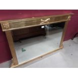 Gilt framed overmantel with bevelled plate together with a rosewood nursing chair
