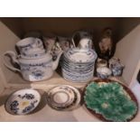 Blue and white tea set, Derby Posies milk jug and other decorative china