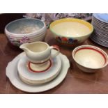 Group Clarice Cliff ceramics including Crocus pattern bowl