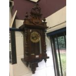 Early 20th century Regulator wall clock with unusual horse mount