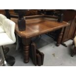 19th century walnut extending table with 3 extra leaves and winding handle