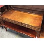 Mahogany rectangular coffee table with gallery top