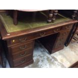 Early 20th century mahogany twin pedestal desk