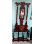 Late Vict Slimline Mahogany Hall Stand Dimensions: 78cm W 21cm D 200cm H