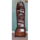 Slimline Burr Walnut Cheval Mirror