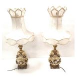 Pair of Very Unusual Decorative Table Lamps Dimensions: 106cm H