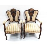Pair of Good Quality Vict Armchairs