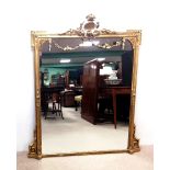 Good Quality 19th C Gilt Overmantle Mirror Dimensions: 128cm W 148cm H