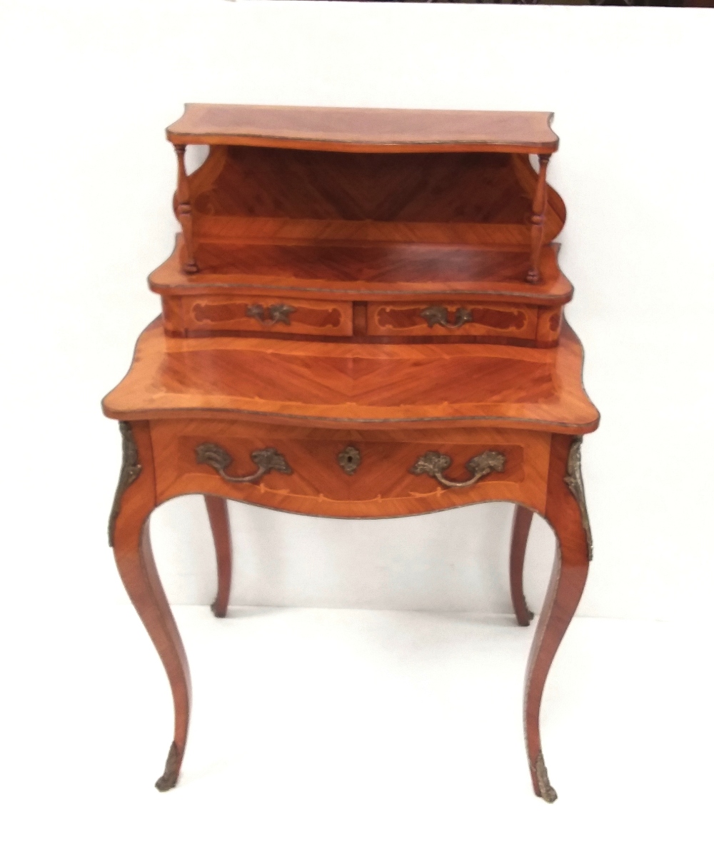 Quality French Kingwood Ormolu Mount Secretaire Side Table Dimensions: 71cm W 50cm D 110cm H