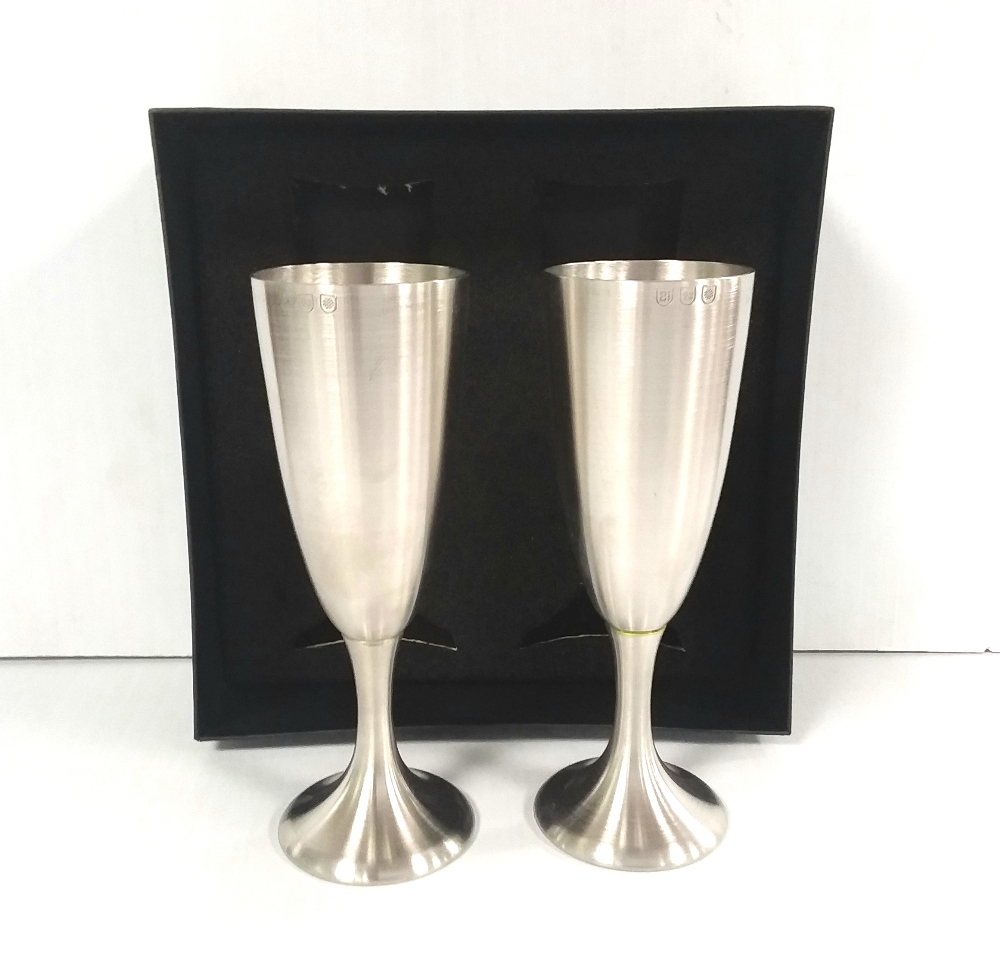 Pair of Silver Boxed Goblets