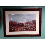 Large Framed Hunting Scene Print