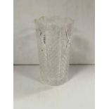 Heavy Cut Glass Vase