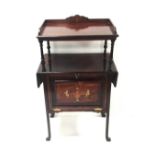 Late Vict Inlaid Rosewood Dropleaf Side Cabinet