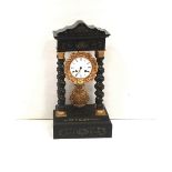 Vict Barley Twist 4 Pillar Mantel Clock