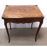 French Inlaid Kingwood Foldover Games Table