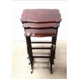 Edw Mahogany Nest of 3 Tables