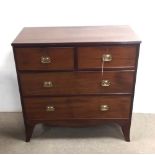 Rare Quality Georgian Mahogany 2 over 2 Chest of Drawers Dimensions: 90cm W 44cm D 89cm H