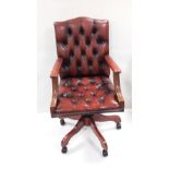 Leather Deep Buttoned Upholstered Desk Chair