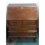 Very Good Quality Mahogany Ball & Claw Bureau Dimensions: 80cm W 48cm D 103cm H