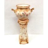 Vict Hand Painted Jardiniere & Stand