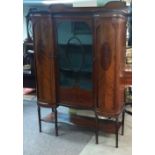 Edw Inlaid Mahogany Display Cabinet Dimensions: 142cm W 44cm D 177cm H