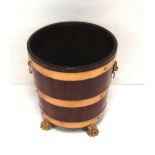 Vict Brass & Copper Bound Peat Bucket