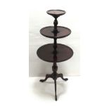 Vict Mahogany 3 Tier Serving Table