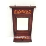 Edw Inlaid Mahogany Hall Mirror with Key Compartment