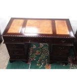 Good Quality Edw Style Mahogany Leather Top Writing Desk Dimensions: 125cm W 64cm D 77cm H