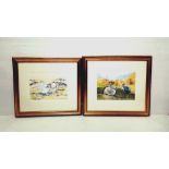 Stunning Pair of R B Doherty Watercolours in Gilt Frames Dimensions Including Frame : 66cm x 58cm