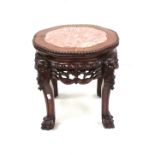 Period Rosewood Marble Top Jardiniere Stand