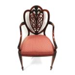 Quality Edw Hand Painted Satinwood Armchair